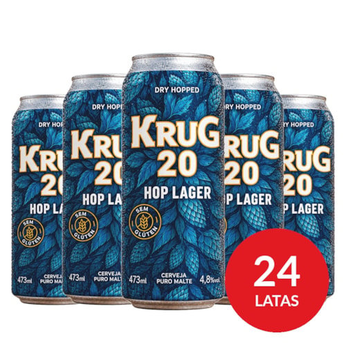 Caixa Krug 20 Hop Lager (s/ glúten) 473ml - 24 unidades