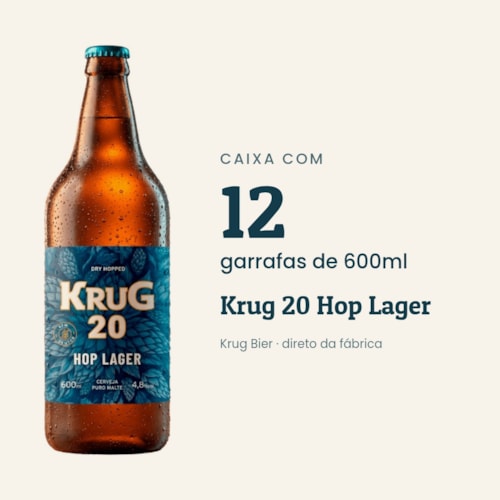 Caixa Krug 20 Hop Lager (s/ glúten) 600ml - 12 unidades
