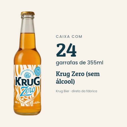 Caixa Krug Zero (sem álcool) 355ml - 24 unidades